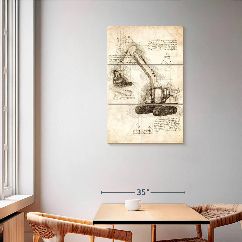 Excavator, 57" H x 36" W