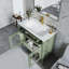 Lavabo de salle de bain de style Mid-Century avec verre à motif et bande lumineuse à capteur de mouvement, lavabo de salle de bain autoportant Farmhouse avec rangement, meuble-lavabo haut de gamme (robinet non inclus)-1637250703-1637250700
