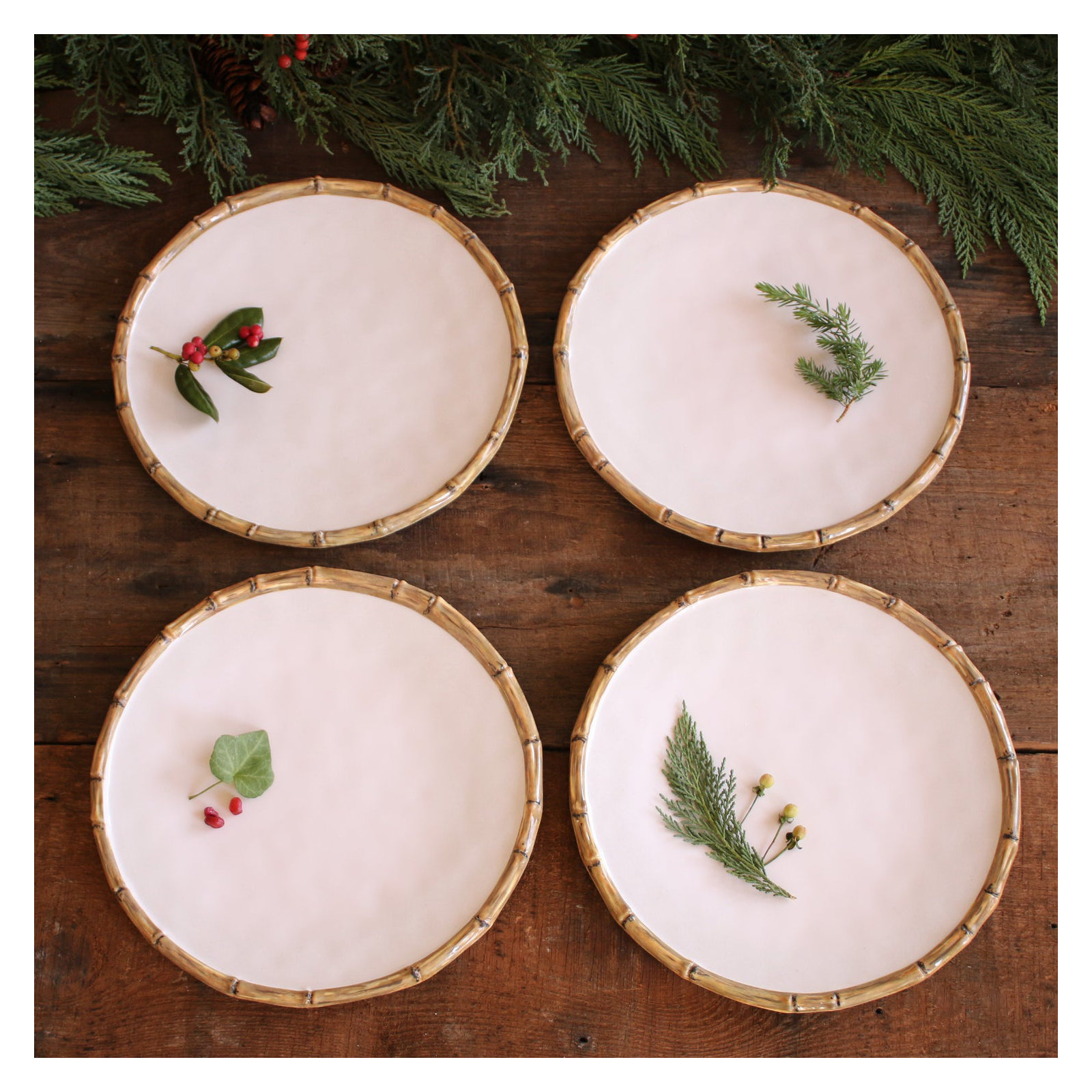 Vida Melamine Bamboo Dinner Plate
