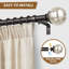 Tringle à rideaux robuste 1 po 32 à 144, tringle à rideaux simple décorative longue, extrémité en boule de verre-698983555