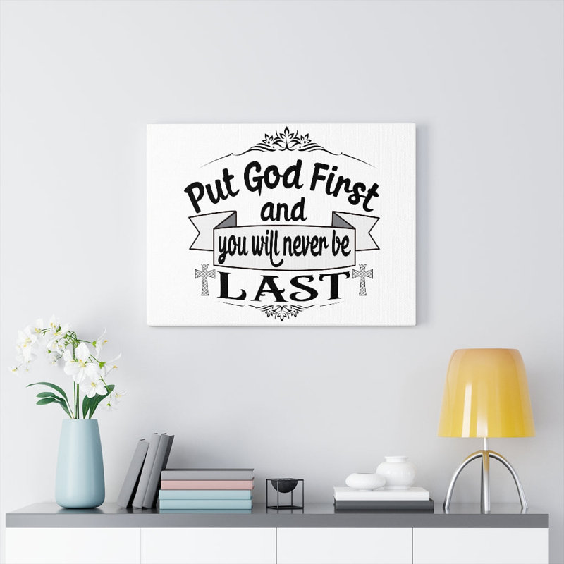 «Put God First» - impression sur toile tendue, H 24 po x l 30 po x P 1,25 po