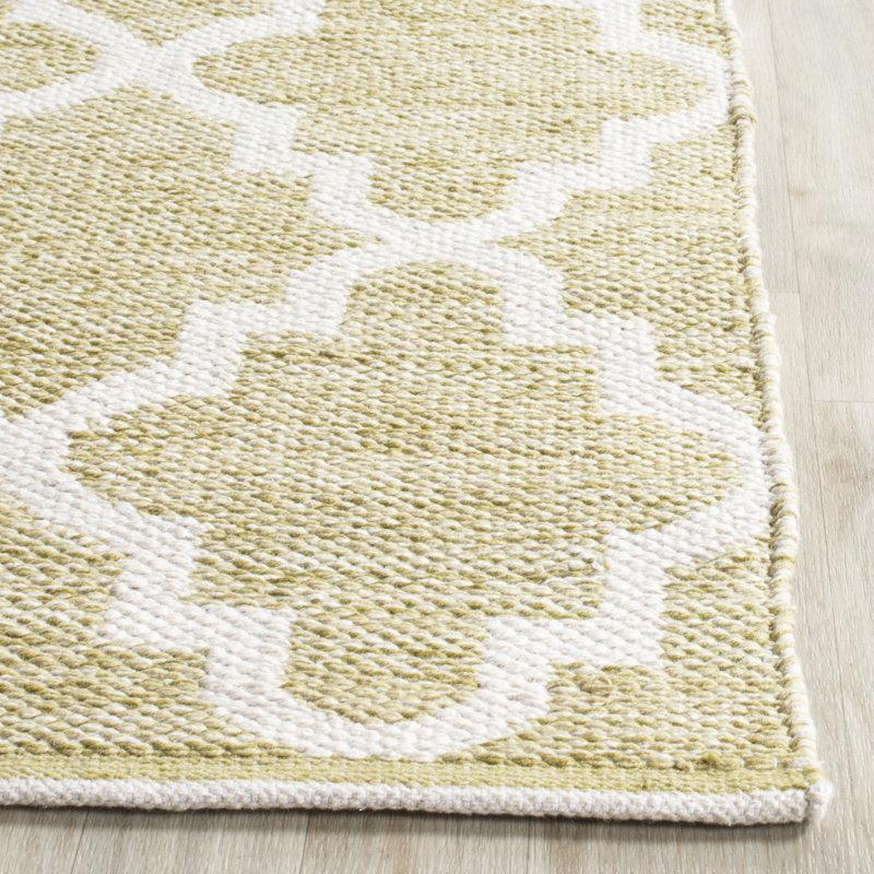 Lockbourne Hand Woven Cotton Geometric Rug, Rectangle 5' x 8'
