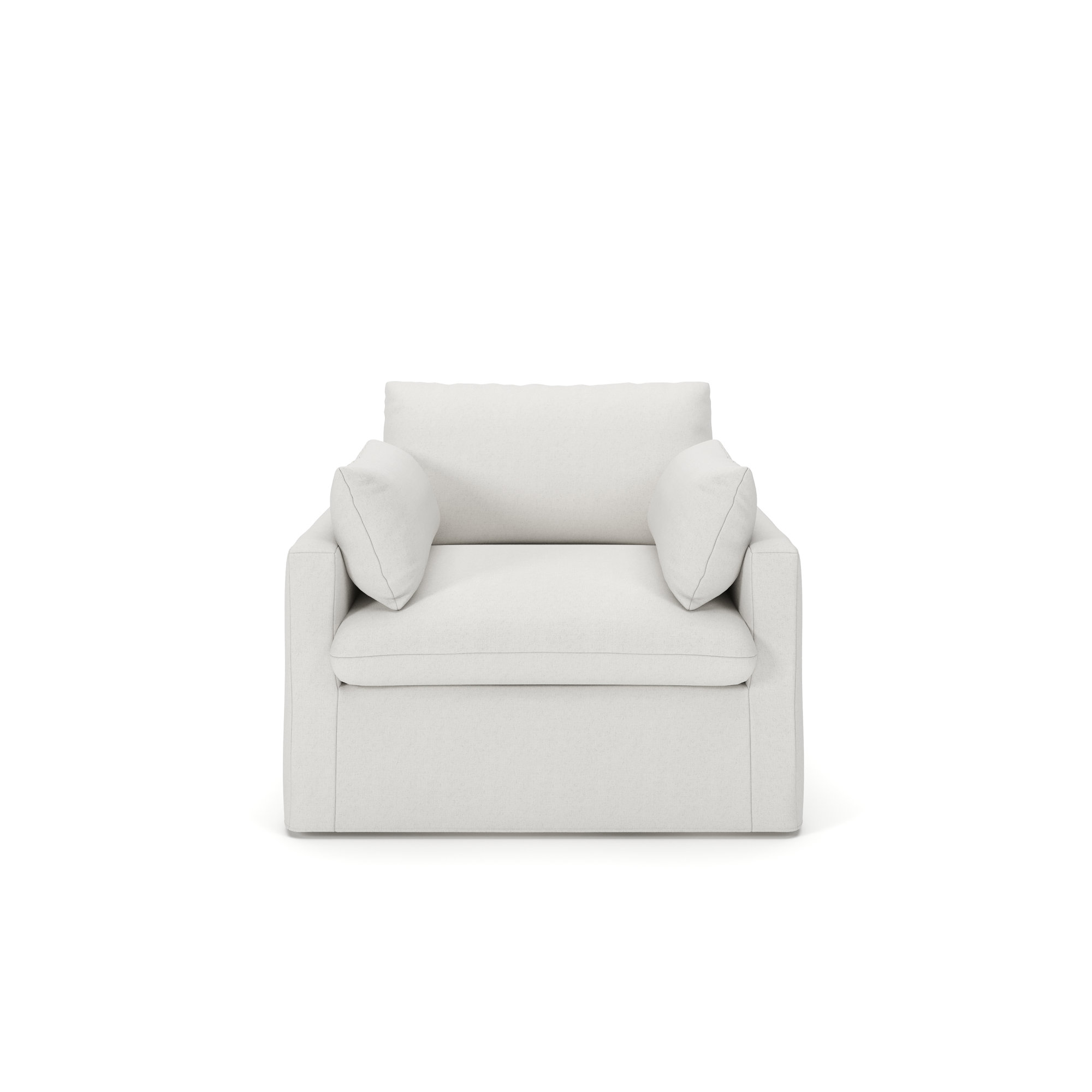 Luna Slipcovered Chair and a Half, Macarena Beige