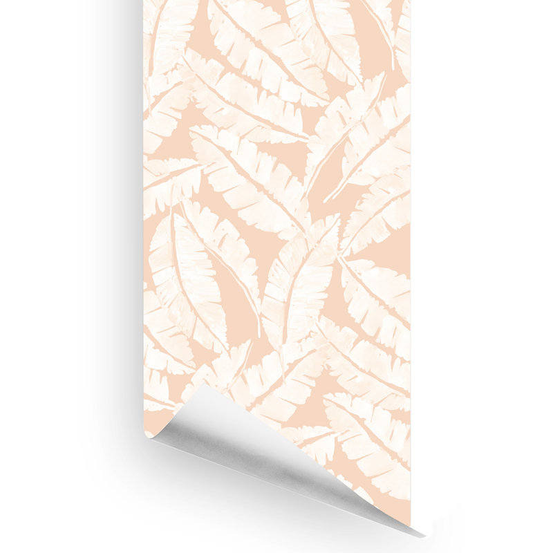 Panneau de papier peint adhésif l 120 po x l 24 po Ronda, Rosé doux