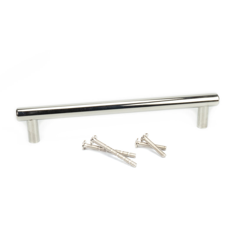 Polished Stainless Steel 6" Bar Drawer Pull with Mounting Hardware