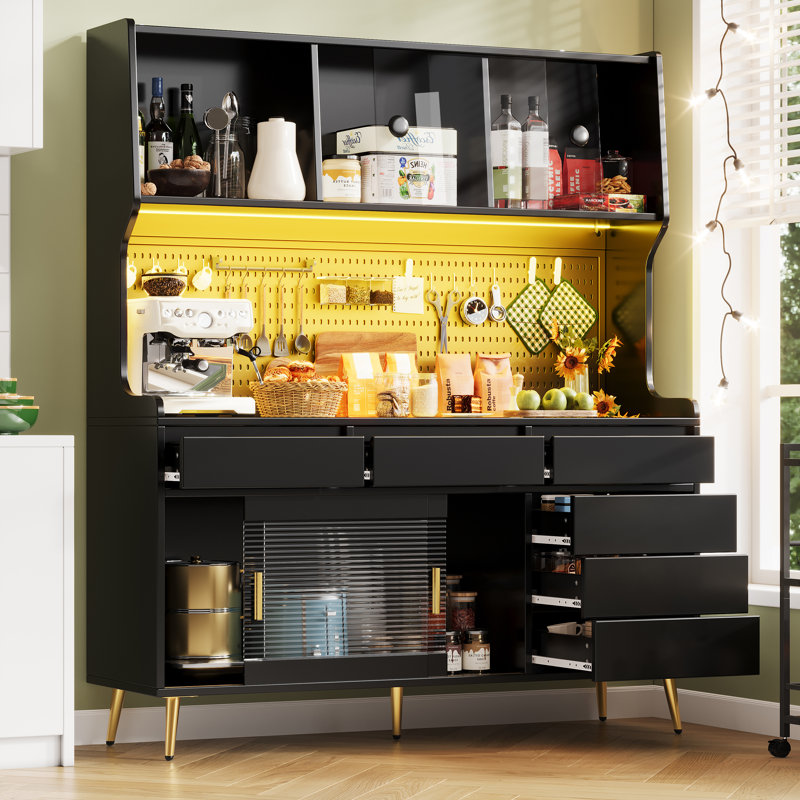 171cm Kitchen Pantry, Black