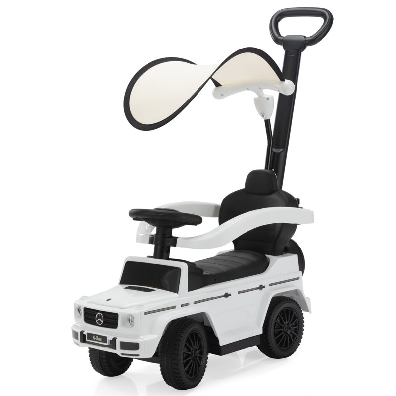 Voiture 3 en 1 autoportée pour tout-petits avec auvent et rangement