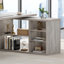 Bureau d'ordinateur en L 55 po réversible avec tablettes d'armoire, poste de travail industriel réglable en bois pour travailler-1860714320