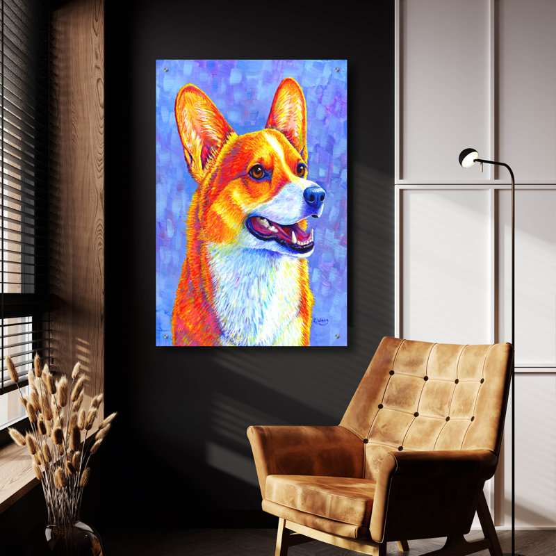 «Pembroke Welsh Corgi» par Rebecca Wang Art, H 36 po x l 24 po x P 0,2 po