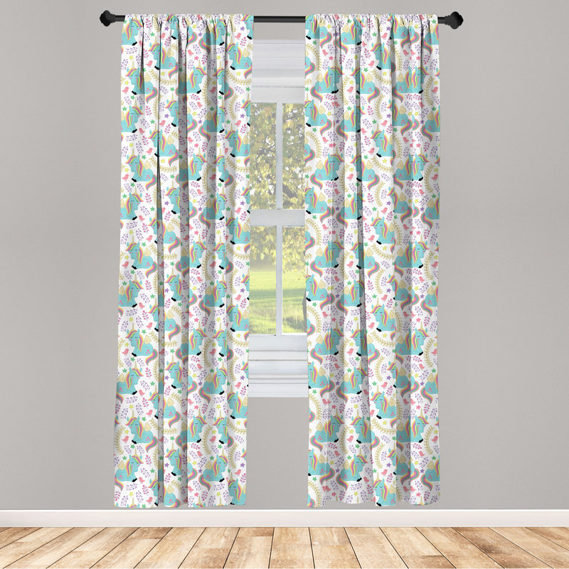 Paire de rideaux semi-diaphanes Unicorn, 28 po x 63 po