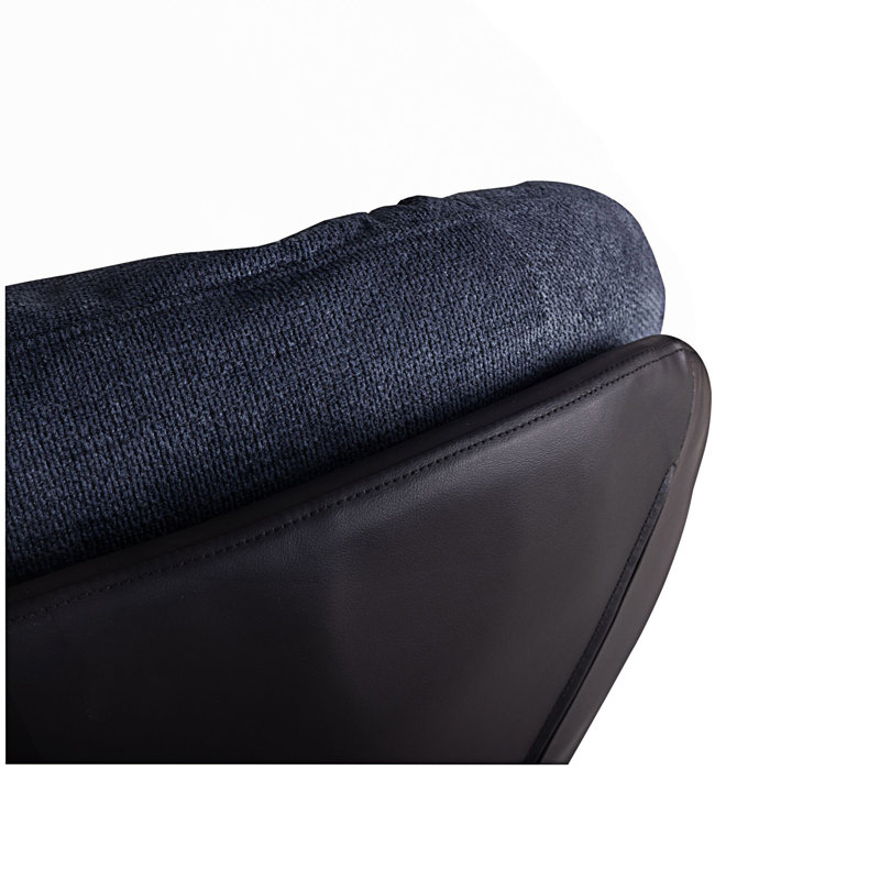 Chaise de bureau pivotante à 360 °, chaise moderne avec base en métal, Marine