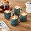 Set of 4 16oz Stoneware Mugs, Green Ceramic Coffee Cups with Straight Edge Design and Double-Sided Reactive Glaze Finish-61453426-61453427-61453424