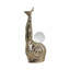 Figurine décorative escargot en métal et verre avec finition orbe métallique pour décoration de tablette ou de table - Or 10 po