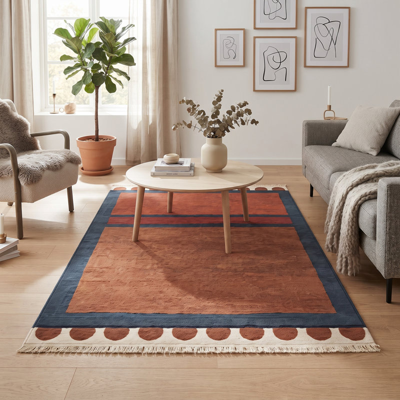 Tapis en coton à motif géométrique Kaspar