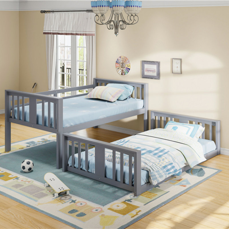 Bunk Bed With Ladder, Gray
