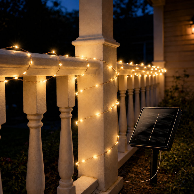 Guirlande lumineuse 72 lumières à énergie solaire 72 pi avec 8 modes décorations pour fêtes, Jaune