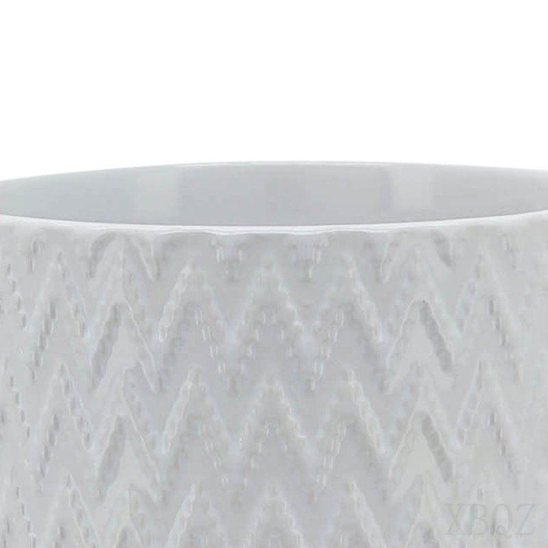 5" Chevron Planter W/ Stand, White