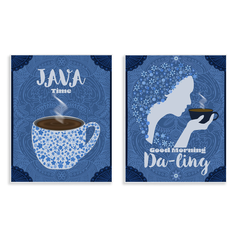 Java Time Good Morning Coffees 2pc Wall Plaque Set, design by Lori Mosley