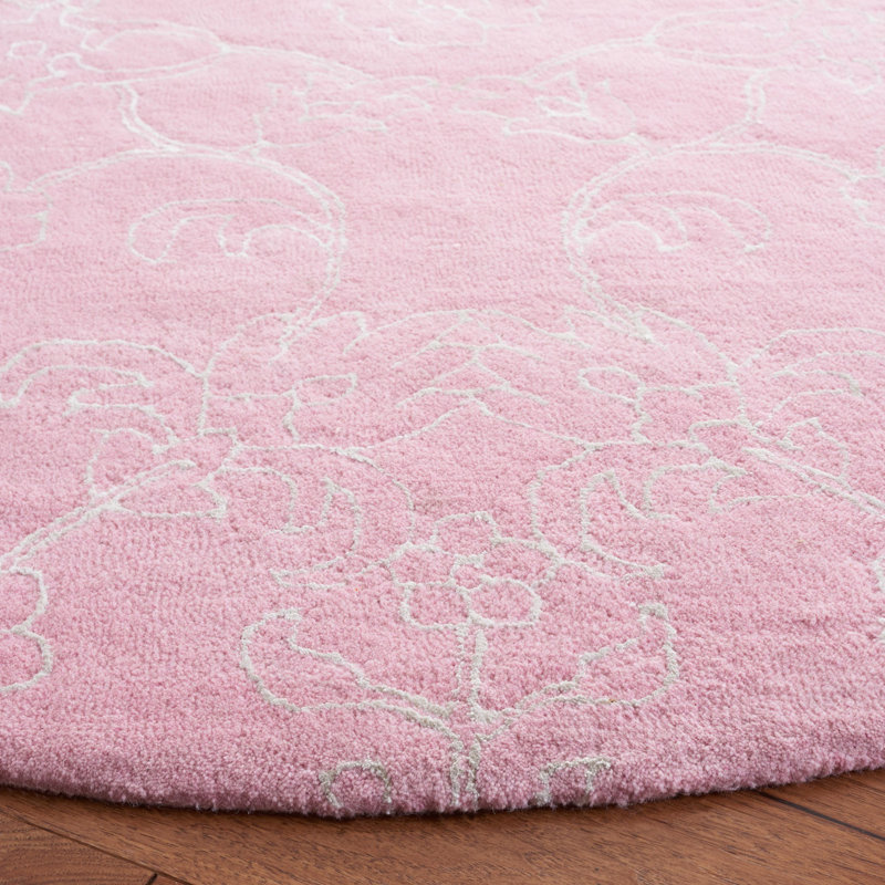 Tapis rose / ivoire Fifth Avenue 135, Rond 7 pi