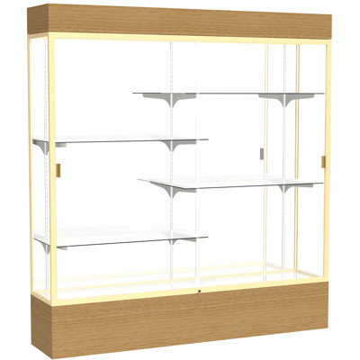 Reliant Series 80" H x 71" W Wood Veneer Lighted Floor Display Case