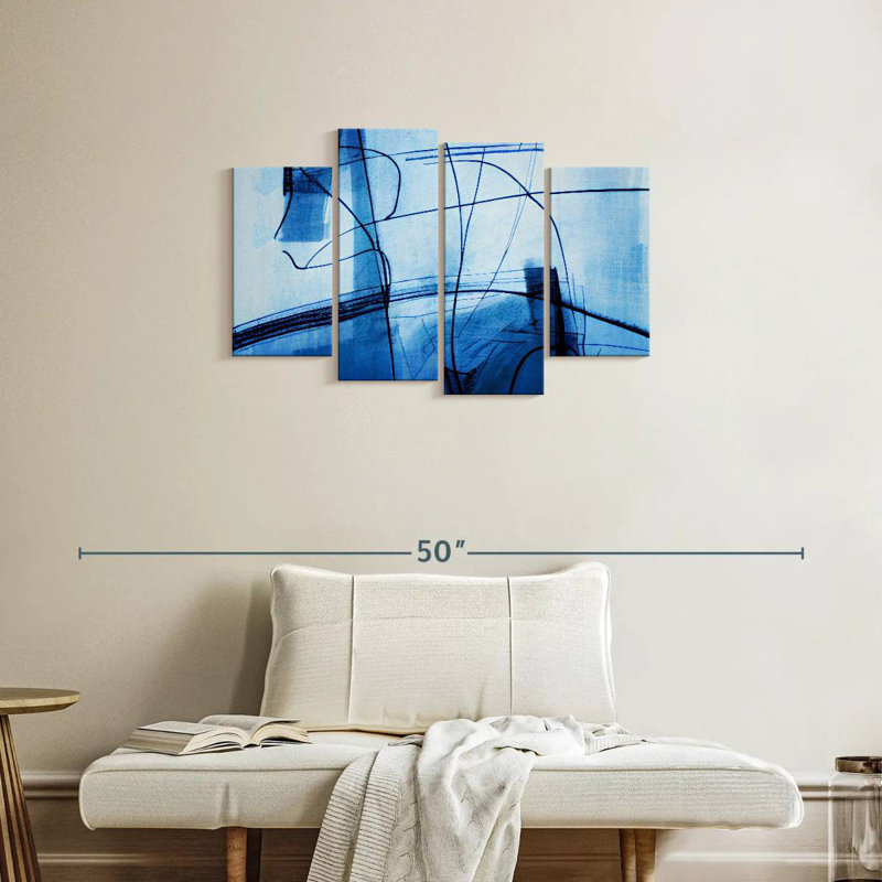 Avery Abstract Blue Lines, 22" H x 36" W