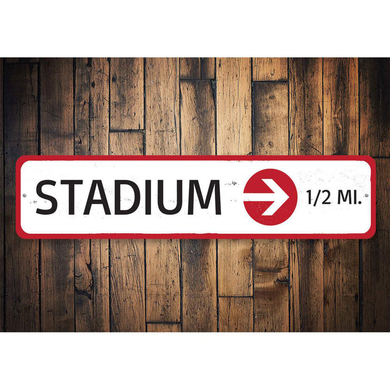 Plaque en aluminium personnalisée Stadium, H 6 po x l 24 po x P 0,063 po