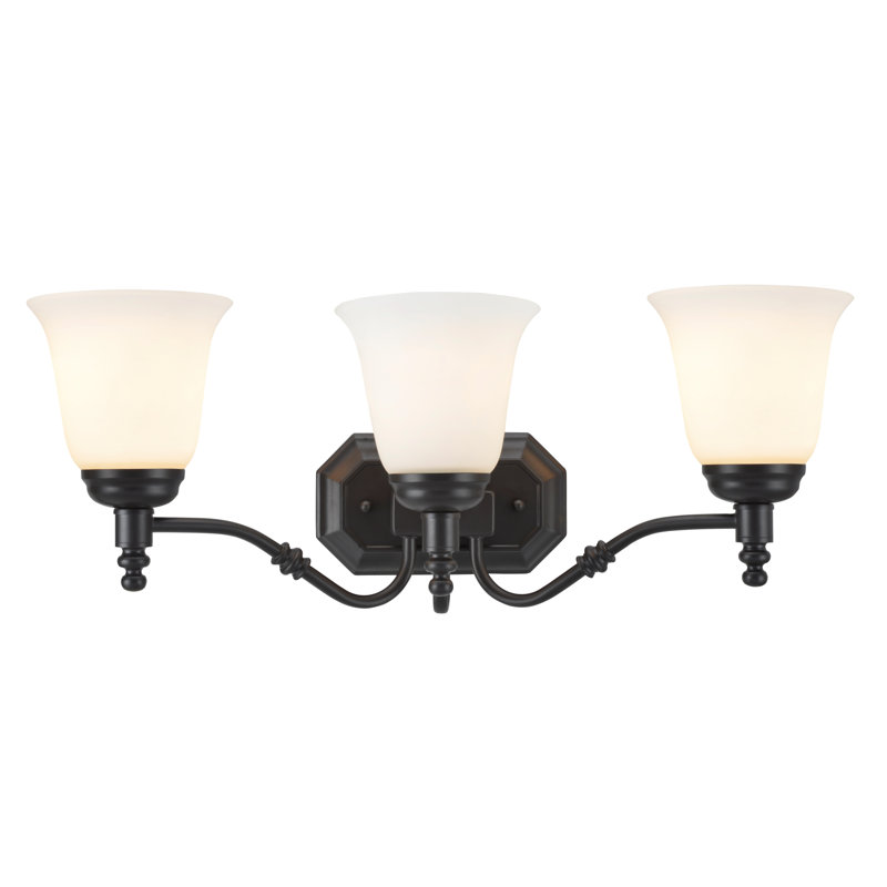 Éclairage pour meuble-lavabo 3 lumières, Bronze huilé