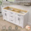 Ensemble de meuble-lavabo autoportant classique en bois massif avec lavabo double 60 po-99820189