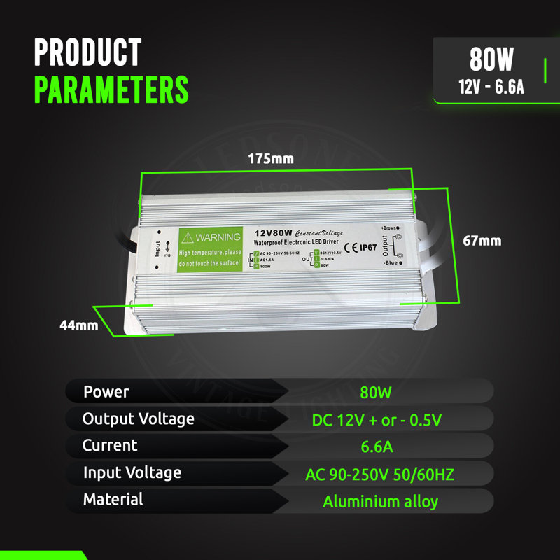 80W 12V Electronic Transformer