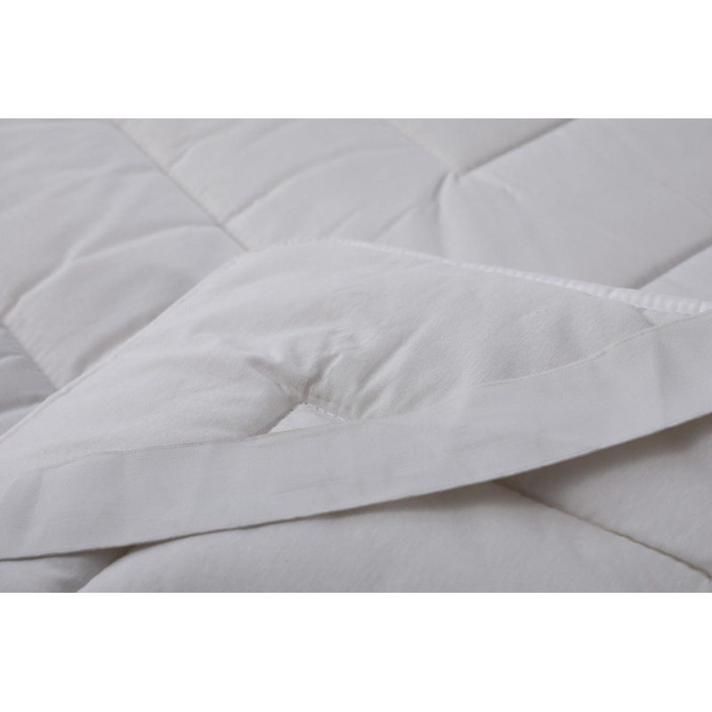 Twin Size White Wool Mattress Topper with Cotton Cover