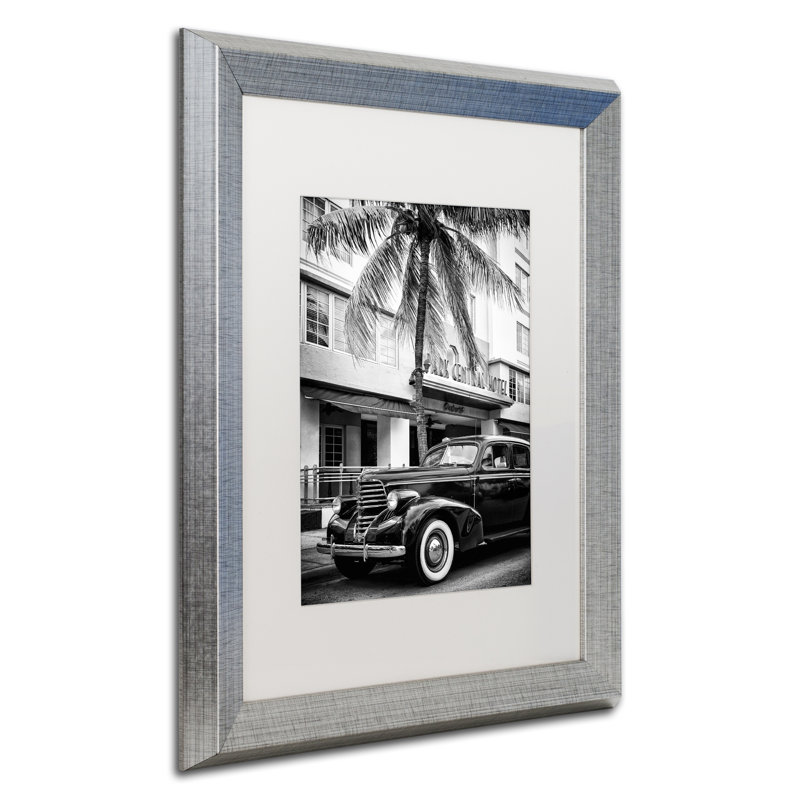 « classic car miami beach », reproduction de photo encadrée, H 20 po x l 16 po x P 0,5 po