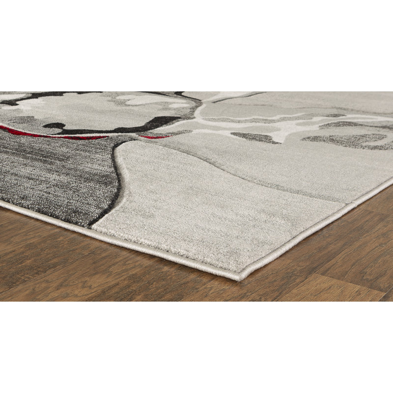 Amily Abstract Indoor Rug, Rectangle 3' x 5'