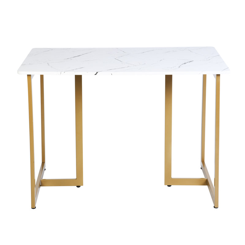 Nehuen Metal Base Dining Table, Gold