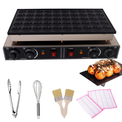 50PCS Electric Mini Pancake Maker, 1800W Commercial Grade Poffertjes Maker, 110V Non-Stick Surface, Ideal for Breakfast, Snacks, and Desserts