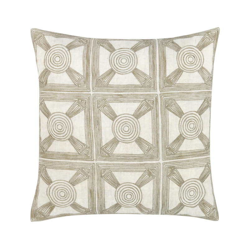 Coussin Baia, Beige; crème géométrique, Carré, H 20 po x l 20 po