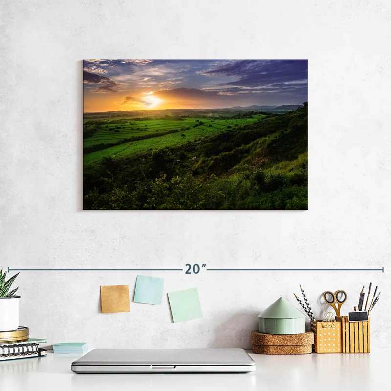 Nicaragua Fields Sunset, 8" H x 12" W