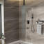 Douche de plafond avec bec de baignoire en cascade et entrée de trou en bronze huilé à un trou-121169550