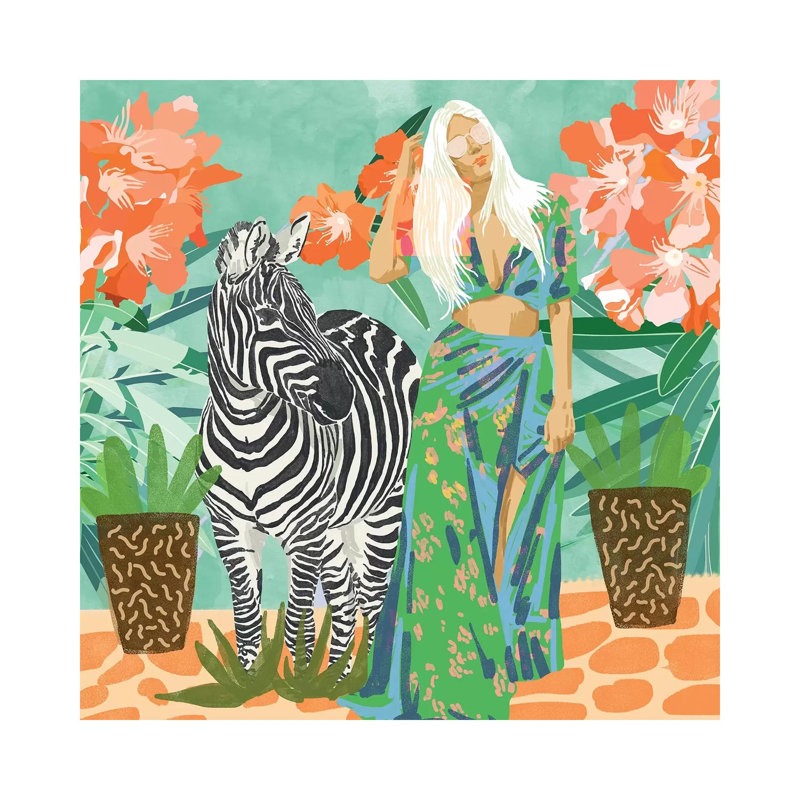 Never Change Your Stripes - Painting on Canvas, 45.72cm H x 45.72cm W x 3.81cm D, Wrapped Canvas