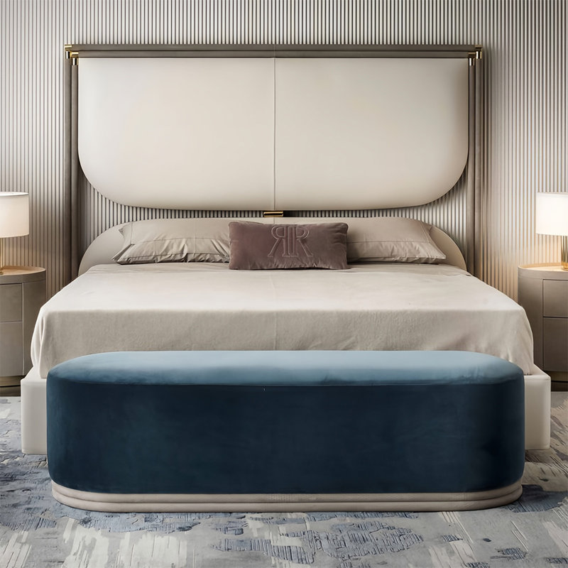 Banc rembourré en tissu Eular