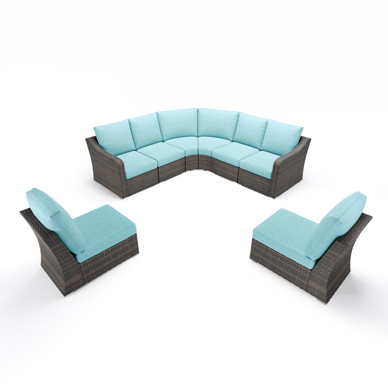 Ensemble de mobilier d'extérieur 8 pièces, 7, Marron foncé