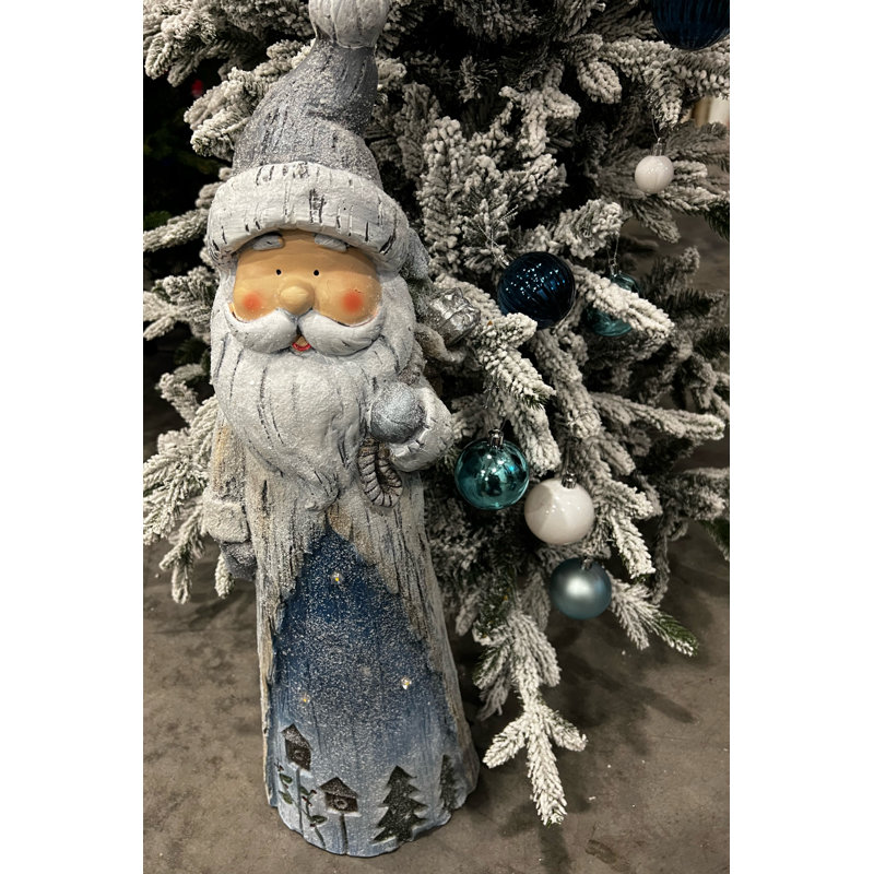 Statue de Noël d'intérieur rustique père avec meute avec DEL