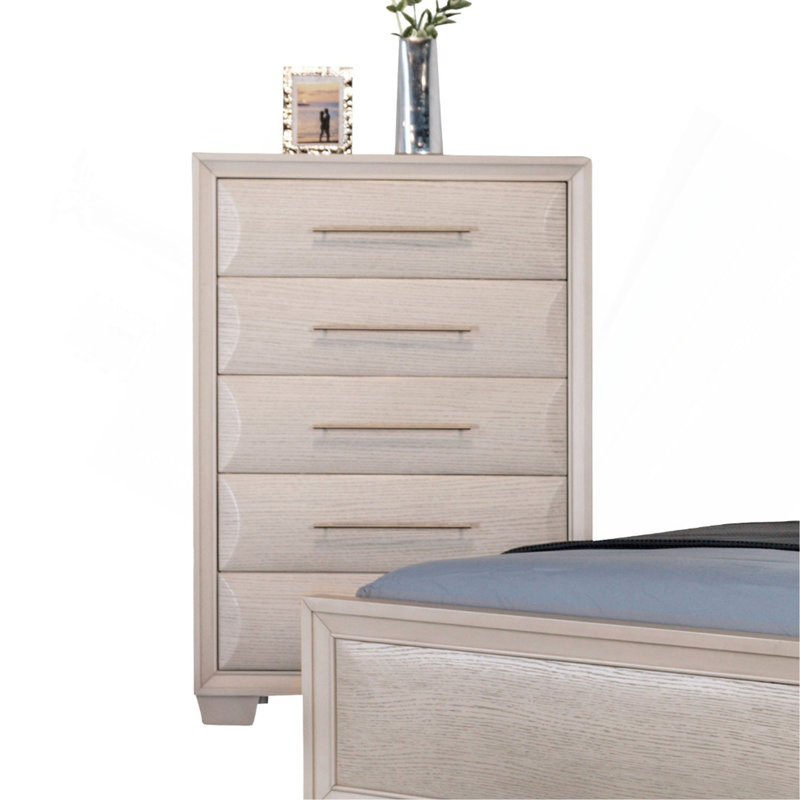 Commode de style transitionnel 1Pc avec finition à queue d'aronde anglaise et française