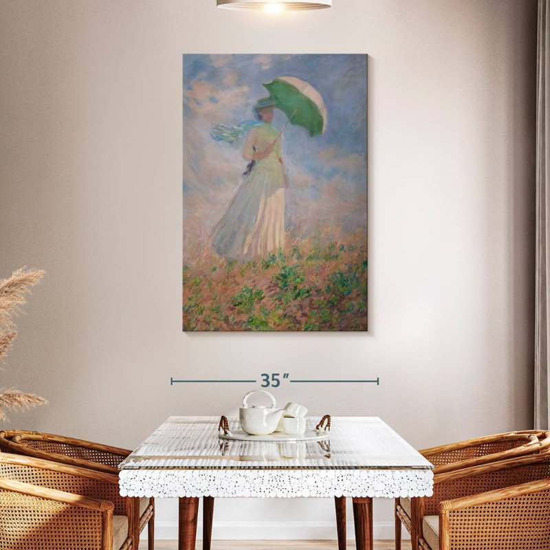 Femme Leisha avec un parasol, H 48 po x l 32 po