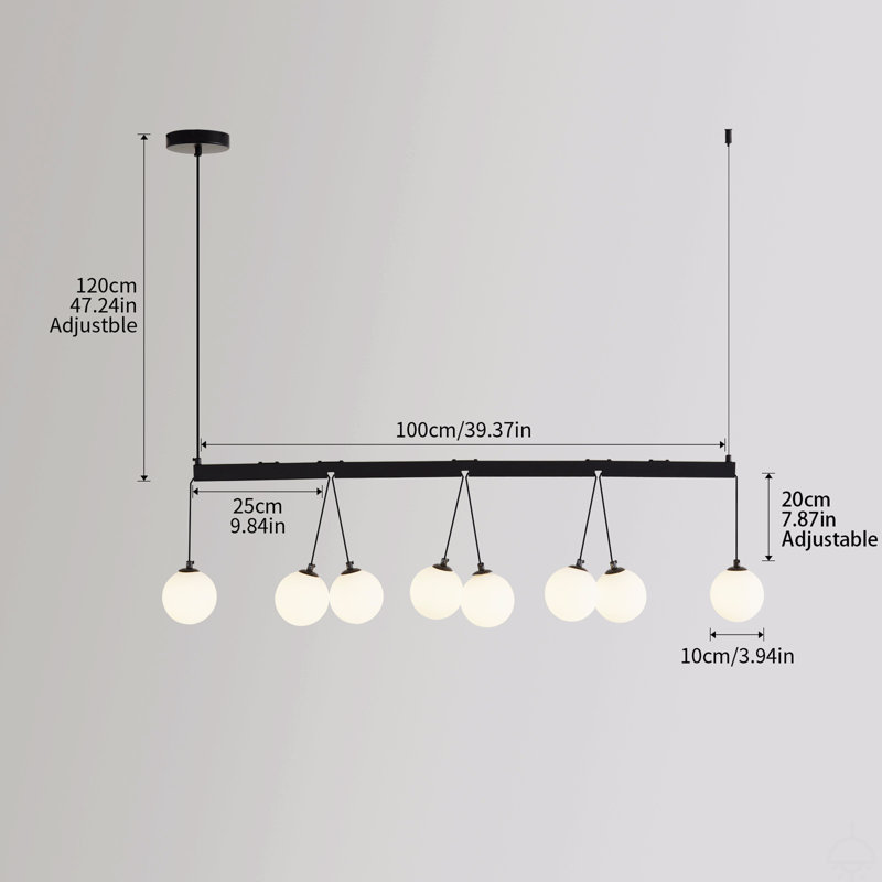 8 - Light Sphere Globe Chandelier[No Bulb]