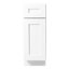 Armoire de base à porte simple en bois massif blanc Shaker pour rangement dans la salle de bain et la cuisine, l 15 po x H 34,5 po x P 24 po, tablettes réglables, construction robuste, assemblage simple, charnières étanches et à fermeture en douceur,