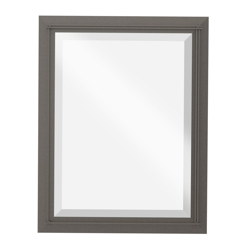 Metra Industrial Beveled Bathroom/Vanity Mirror, Dark Smoke, 32" H x 26" W