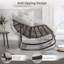 Chaises berçantes d'extérieur pour patio, très grande chaise berçante Papasan d'intérieur avec coussin rembourré