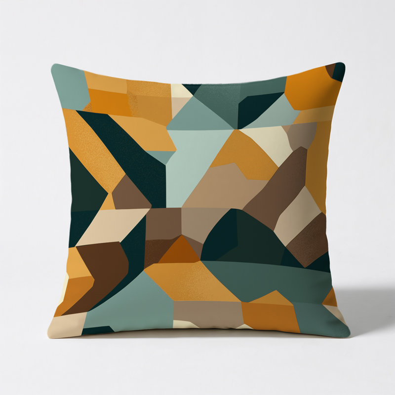 Cubic Plateaus Indoor And Outdoor Pillow, Square 20"