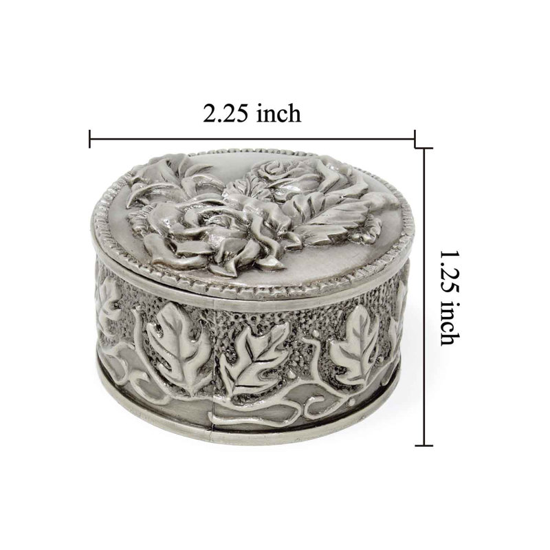Boîte à bijoux rétro en relief rose