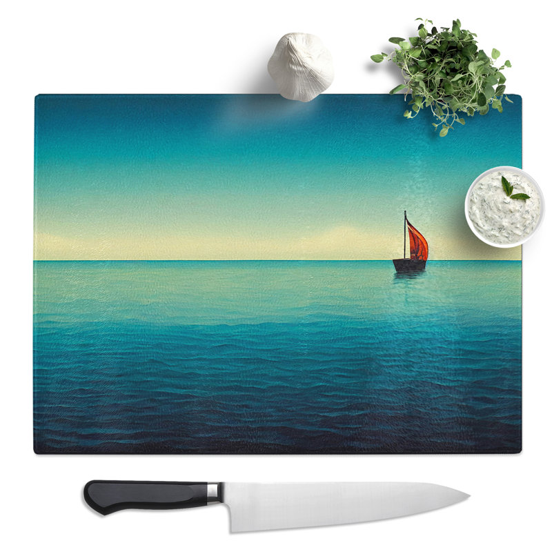 Solo Sailing Boat Vol.1  Glass Chopping Board